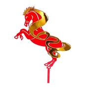 Happy New Year Cake Topper - 2D Acrylic Horse Year Birthday Decoration On - Decorative Pegs For Cupcakes, For Families Bakeries Homemade Pastry