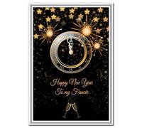 Happy New Year Cards - Family Members Friends - Luxury Quality Greeting Wishes (Fiancée New Year card)