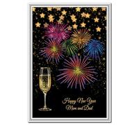 Happy New Year Cards - Family Members Friends - Luxury Quality Greeting Wishes (Mum and Dad New Year card)