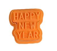 Happy New Year Cookie Stamp | Cookie Shaper Cookie Stamps - New Year's Eve 2025 Cookie Cutter & Stamp, Cookie Cutters Mold, for Cookies Baking