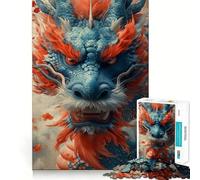 Happy New Year Dragon 1000 Pieces Puzzles for Teenagers Brain Teaser Real Thick Family Pastime Birthday Gift (38x26cm)