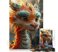 Happy New Year Dragon Jigsaw Puzzles for Adults1000 Pieces Recall Enhancer Stress Relief Play Pattern Build Unique Gift (50x75cm)