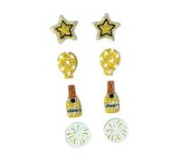 Happy New Year Hanukkah Christmas Stud Earrings Set for Women Shinning Christmas Tree Gingerbread Star of David Acrylic Ear Stud Holiday Party Jewelry Accessories, Wood Acrylic, Agate