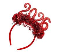 Happy New Year Headband - 2026 Glitter Party Fascinator Headpiece, Light Velvet 7.09" X 8.27", ABS & Silk | Women's Costume, Birthday Events, Home, Classroom, Indoor