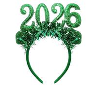 Happy New Year Headband - 2026 Glitter Party Headpiece for Sparkling Celebration, Lightweight Design with Tinsel Accents, Headband for Women and Teens at Birthday, Holiday, 7.09x8.27 Inches
