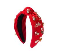 Happy New Year Headband - Headband for Women | Ladies Hair Bands | Valentine's Day Headband for Women | Heart Rhinestone Jeweled Knotted Hairband for Holiday