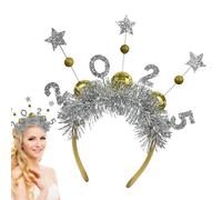 Happy New Year Headband New Year Glitter Stars Headband | Gold Silver Hair Bands - Glitter Glitter Letter Headband Festival Costume Accessories