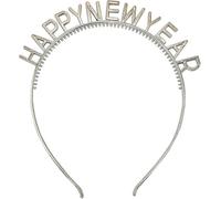 Happy New Year Headband, New Year Party Accessories Hairband, New Year's Eve Headwear, Headwear New Year Party Favors for Kids, Adults (Silver, 1)