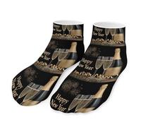 Happy New Year Men's Ankle Low Socks 1 Pair No Show Sock Low-Cut Athletic Socks for Women