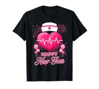 Happy New Year Nurses Heartbeat New Years Eve Party 2026 T-Shirt