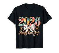 Happy New Year Party 2026 Womens Coquette Bow Family Eve T-Shirt