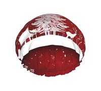 Happy New Year Printed Double Layer Lined Shower Cap,Shower Caps For Women Reusable