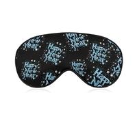 Happy New Year Shiny Blue Snowflakes Blackout Sleep Mask for Side Sleeper Soft Covers for Travel Essentials Nap