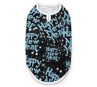 Happy New Year Shiny Blue Snowflakes Cute Dog Clothes Costume Cat Pajamas Puppy Gift Pet Sweater Coat Jacket