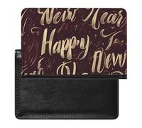 Happy New Years Art Trendy Passport Holder Credit Card Cover Travel Essentials Wallet