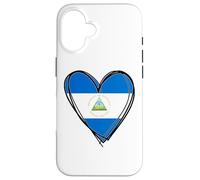 Happy Nicaragua Independence Day 15th Sept Flag Heart Design Case for iPhone 16