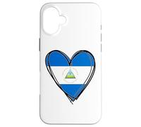 Happy Nicaragua Independence Day 15th Sept Flag Heart Design Case for iPhone 16 Plus