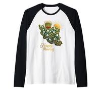 Happy Nowruz Persian New Year Iran Map Floral Spring Sabzeh Raglan Baseball Tee