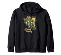 Happy Nowruz Persian New Year Iran Map Floral Spring Sabzeh Zip Hoodie