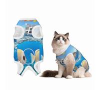 Happy Ocean Holiday Recovery Suit for Dogs Cats After Surgery,Pet Recovery Shirt, Dog Onesies Pet Surgery Recovery Suit
