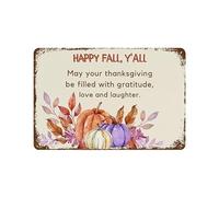 Happy October Flower And Fall Metal Tin Sign Wall Decor Vintage When Life Gives You Lemons Sign For Home Café Bar Decor Gifts Birthday, Holiday Gifts For Men's Husbands, Boyfriends And Sons 6"x8"