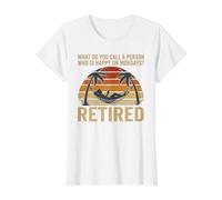 Happy on Mondays Retired Funny Retirement Hammock Value Graphic T-Shirt, Women, White, M