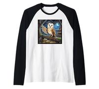 Happy Owl in The Barn Raglan Baseball Tee