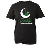 Happy Pakistan Independence Day 14th August Celebration T-Shirt, 78th Independence Anniversary 1947 Tee Gift Top Green Flag Tee Asian Support Top (Black, 5 Years)