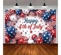 Happy Party Banner - Star Spangled Banner Design, Suitable for Home and Wall - Independence Day and Photo Props 240X180cm