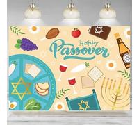Happy Passover Backdrop Jewish Holiday Decoration Banner Pesach Photographic Background Wedding Festive Welcome Porch Banner 300x200cm