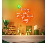 Happy Patrick Day Neon Sign Happy St Patrick Day Signs Saint Patrick Day St Patrick Decor Irish Shamrock Sign Saint Patricks Day Decor