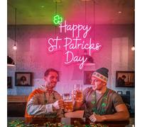 Happy Patrick Day Neon Sign Happy St Patrick Day Signs Saint Patrick Day St Patrick Decor Irish Shamrock Sign Saint Patricks Day Decor