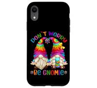 Happy Peace Sign Hippie Gnome Graphic Don`t Worry Be Gnomie Case for iPhone XR