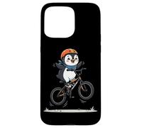 Happy PENGUIN BMX Stunt Rider On Bicycle Case for iPhone 15 Pro Max