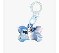 (Happy Penguin) Bone Shaped Acrylic Pet ID Tag Lightweight Dog Tag Cute Printed Cat Necklace Decoration