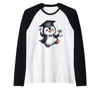 Happy Penguin Graduate Degree Celebration Raglan Baseball Tee