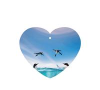 Happy Penguin In The Water Printing 10 Pcs Car Air Freshener Fragrant Sheets,Car Hanging Accessories With Strings For Decor