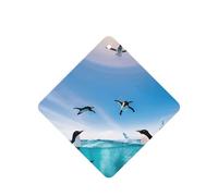 Happy Penguin In The Water Printing 10 Pcs Car Air Freshener Fragrant Sheets,Car Hanging Accessories With Strings For Decor