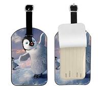 Happy Penguin Luggage Tags Id Leather Travel Bag Labels Checked Baggage Tagstravel Identifier for Luggage