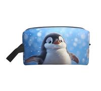 Happy Penguin Portable Large-Capacity Travel Toiletry Bag (Print Models) Waterproof Makeup Storage Bag for Men and Women for Business Trips, Fitness, Bathroom, Daily Storage