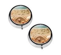 Happy Penguin Print Pill Box 3 Compartment Medicine Pill Case,Portable for Pocket Or Purse Pill Organizer Decorative Metal Medicine Vitamin Organizer Unique Gift