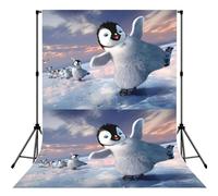 Happy Penguin Print Portable Photo Backdrop 5x7ft Background Drop For Photo Photoshoot Backdrop For Content Creator