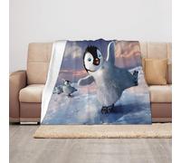 Happy Penguin Print Soft Cozy Throw Blankets Lightweight Warm Anti-Pilling Flannel Blanket Travel Gift