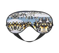 Happy Penguin Print Soft Eye Mask for Women Men Comfortable with Adjustable Strap for Travel Yoga Nap Shift Work