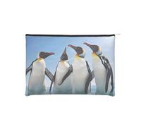 Happy Penguin Reusable Paper Cosmetic Bag Waterproof & Lightweight for Travel, School & Daily Use Full-Print Design Women, Students, Eco-Conscious
