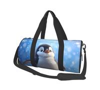Happy Penguin Round Travel Duffel Bag - Large Capacity Durable Carry-On Bag for Vacation, Gym, Short Trips