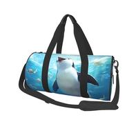 Happy Penguin Round Travel Duffel Bag - Large Capacity Durable Carry-On Bag for Vacation, Gym, Short Trips