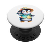 Happy Penguin Tropical Getaway Design PopSockets Adhesive PopGrip