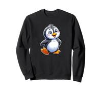 Happy penguin waddling and looking up into the air happily Sweatshirt