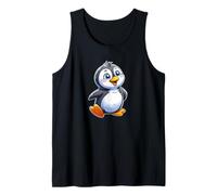 Happy Penguin waddling and Looking up into the air Happily Tank Top